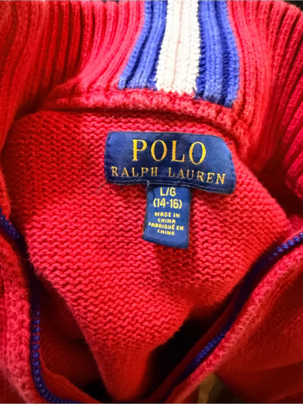Polo by Ralph Lauren Kids Bright Red Zip Front Sweater